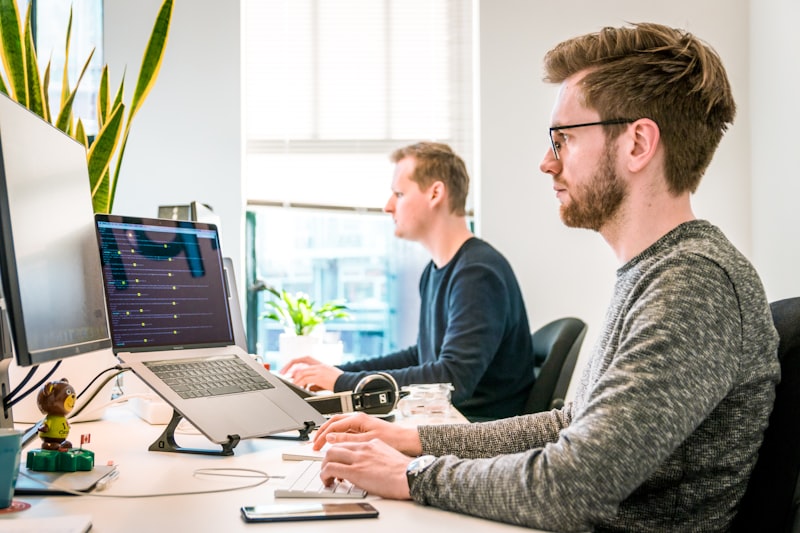 IT professionals working in a modern office